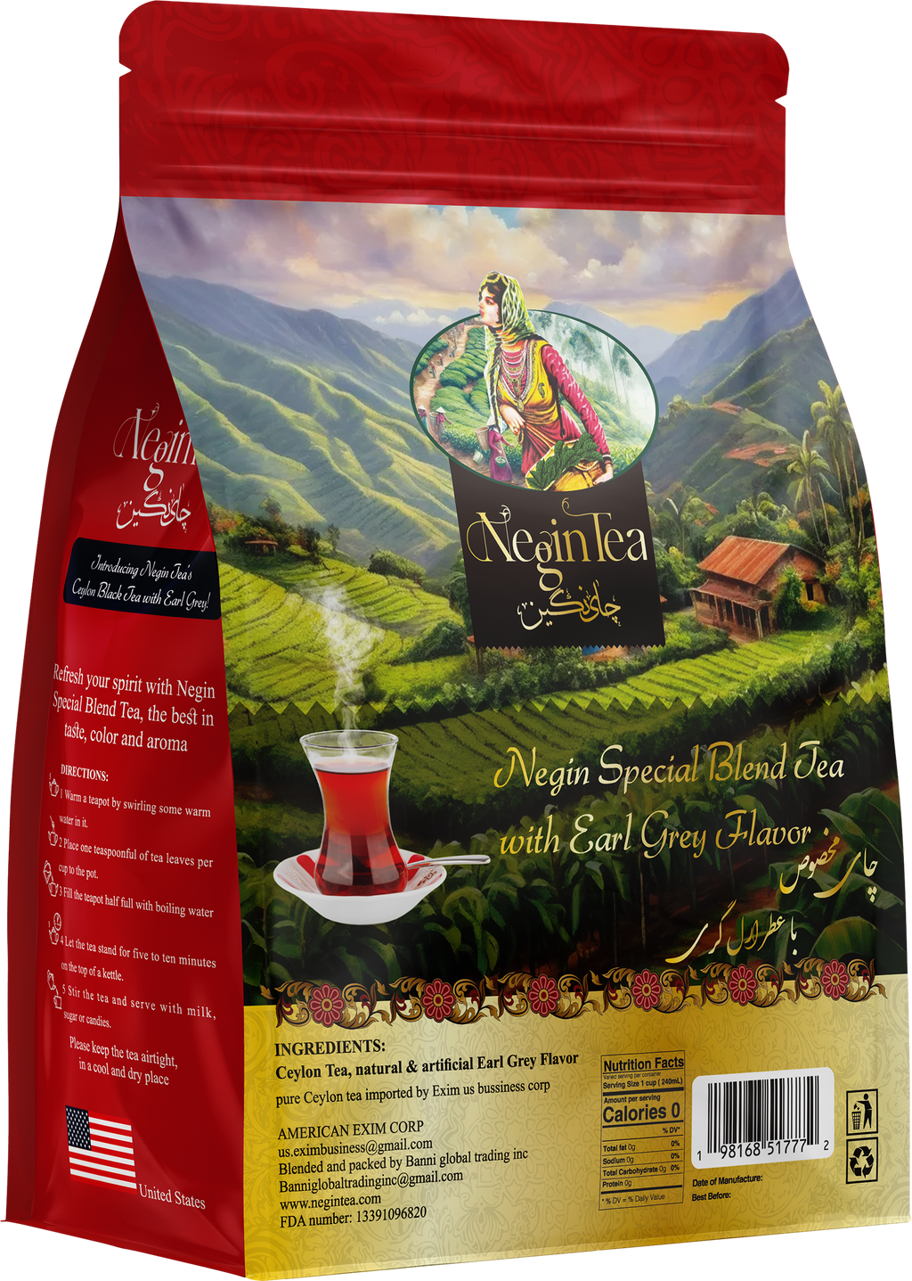 Negin Ceylon Black Tea with Earl Grey